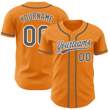 Laden Sie das Bild in den Galerie-Viewer, Custom Bay Orange Steel Gray-White Authentic Baseball Jersey
