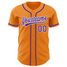Laden Sie das Bild in den Galerie-Viewer, Custom Bay Orange Purple-White Authentic Baseball Jersey
