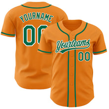Laden Sie das Bild in den Galerie-Viewer, Custom Bay Orange Kelly Green-White Authentic Baseball Jersey
