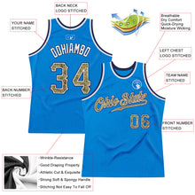 Load image into Gallery viewer, Custom Blue Camo-Navy Authentic Throwback Basketball Jersey
