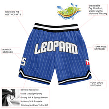 Load image into Gallery viewer, Custom Blue White Pinstripe White-Gray Authentic Basketball Shorts
