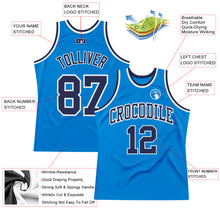 Load image into Gallery viewer, Custom Blue Navy-White Authentic Throwback Basketball Jersey
