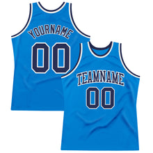 Laden Sie das Bild in den Galerie-Viewer, Custom Blue Navy-White Authentic Throwback Basketball Jersey
