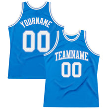 Laden Sie das Bild in den Galerie-Viewer, Custom Blue White-Light Blue Authentic Throwback Basketball Jersey
