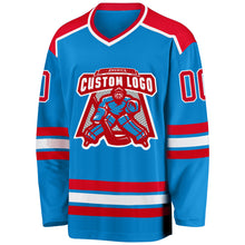 Laden Sie das Bild in den Galerie-Viewer, Custom Blue Red-White Hockey Jersey
