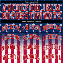 Laden Sie das Bild in den Galerie-Viewer, Custom Blue Red-White 3D American Flag Fashion Authentic Baseball Jersey
