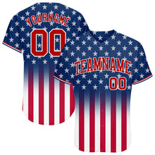 Load image into Gallery viewer, Custom Blue Red-White 3D American Flag Fashion Authentic Baseball Jersey
