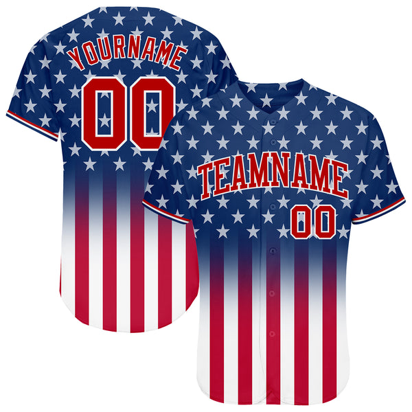 Personalized USA Baseball Jersey, Custom Team Name Shirt, American Fla