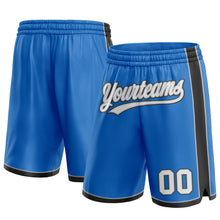 Load image into Gallery viewer, Custom Blue White Black-Gray Authentic Basketball Shorts
