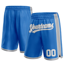 Laden Sie das Bild in den Galerie-Viewer, Custom Blue White-Gray Authentic Basketball Shorts
