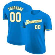 Load image into Gallery viewer, Custom Blue White-Yellow Performance T-Shirt
