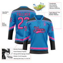 Load image into Gallery viewer, Custom Blue Pink-Black Hockey Lace Neck Jersey
