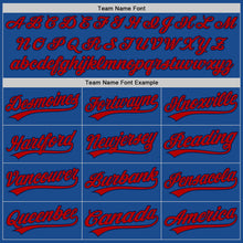 Laden Sie das Bild in den Galerie-Viewer, Custom Blue Red-Navy Authentic Throwback Baseball Jersey
