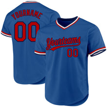 Laden Sie das Bild in den Galerie-Viewer, Custom Blue Red-Navy Authentic Throwback Baseball Jersey
