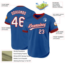 Laden Sie das Bild in den Galerie-Viewer, Custom Blue Red-Black Authentic Throwback Baseball Jersey
