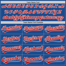 Laden Sie das Bild in den Galerie-Viewer, Custom Blue Red-White Authentic Throwback Baseball Jersey
