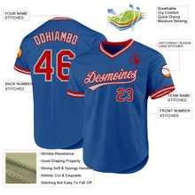 Laden Sie das Bild in den Galerie-Viewer, Custom Blue Red-Gray Authentic Throwback Baseball Jersey
