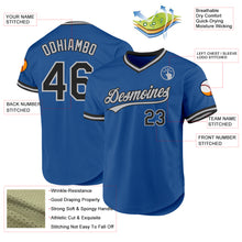 Laden Sie das Bild in den Galerie-Viewer, Custom Blue Black-Gray Authentic Throwback Baseball Jersey
