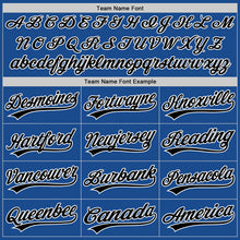 Laden Sie das Bild in den Galerie-Viewer, Custom Blue Black-White Authentic Throwback Baseball Jersey
