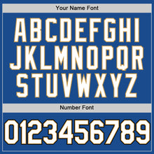 Load image into Gallery viewer, Custom Blue Old Gold-Black Authentic Throwback Baseball Jersey
