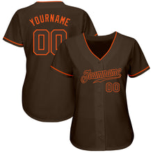 Laden Sie das Bild in den Galerie-Viewer, Custom Brown Brown-Orange Authentic Baseball Jersey
