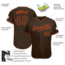 Laden Sie das Bild in den Galerie-Viewer, Custom Brown Brown-Orange Authentic Baseball Jersey
