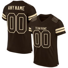 Load image into Gallery viewer, Custom Brown Brown-Cream Mesh Authentic Football Jersey
