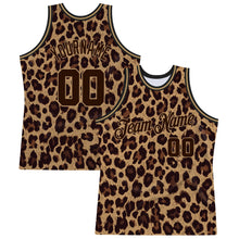 Laden Sie das Bild in den Galerie-Viewer, Custom Brown Brown-Old Gold 3D Pattern Design Leopard Authentic Basketball Jersey
