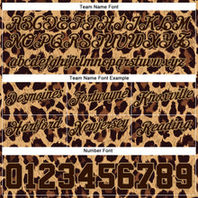 Laden Sie das Bild in den Galerie-Viewer, Custom Brown Brown-Old Gold 3D Pattern Design Leopard Authentic Basketball Shorts
