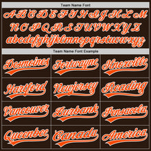 Laden Sie das Bild in den Galerie-Viewer, Custom Brown Orange Pinstripe Orange-White Authentic Baseball Jersey
