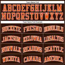 Load image into Gallery viewer, Custom Brown White Pinstripe Orange Authentic Basketball Jersey
