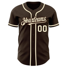 Laden Sie das Bild in den Galerie-Viewer, Custom Brown Cream Authentic Baseball Jersey
