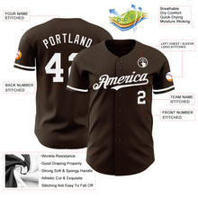 Load image into Gallery viewer, Custom Brown White Authentic Baseball Jersey

