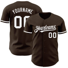 Load image into Gallery viewer, Custom Brown White Authentic Baseball Jersey
