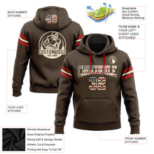 Load image into Gallery viewer, Custom Stitched Brown Vintage USA Flag Cream-Red Football Pullover Sweatshirt Hoodie

