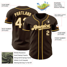 Load image into Gallery viewer, Custom Brown Cream-Old Gold Authentic Baseball Jersey
