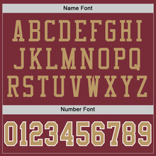 Load image into Gallery viewer, Custom Burgundy Old Gold-White Mesh Authentic Throwback Football Jersey
