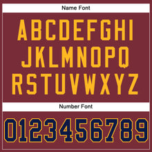 Загрузить изображение в средство просмотра галереи, Custom Burgundy Navy-Gold Mesh Authentic Football Jersey
