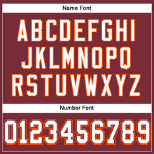 Load image into Gallery viewer, Custom Burgundy White-Orange Mesh Authentic Football Jersey
