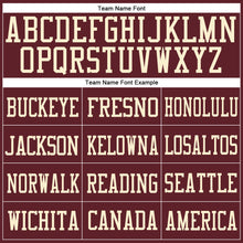 Laden Sie das Bild in den Galerie-Viewer, Custom Burgundy Cream Mesh Authentic Football Jersey
