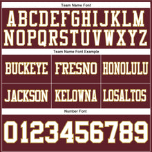 Load image into Gallery viewer, Custom Burgundy White-Old Gold Mesh Authentic Football Jersey
