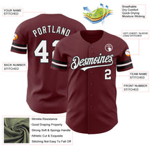 Load image into Gallery viewer, Custom Burgundy White-Black Authentic Baseball Jersey
