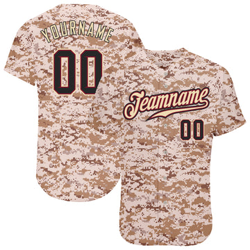 Custom Camo Black-Crimson Authentic Salute To Service Baseball Jersey