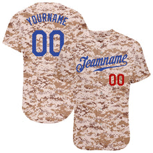 Load image into Gallery viewer, Custom Camo Royal-Red Authentic Salute To Service Baseball Jersey
