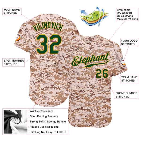 Custom Camo Green-Gold Authentic Salute To Service Baseball Jersey –  CustomJerseysPro