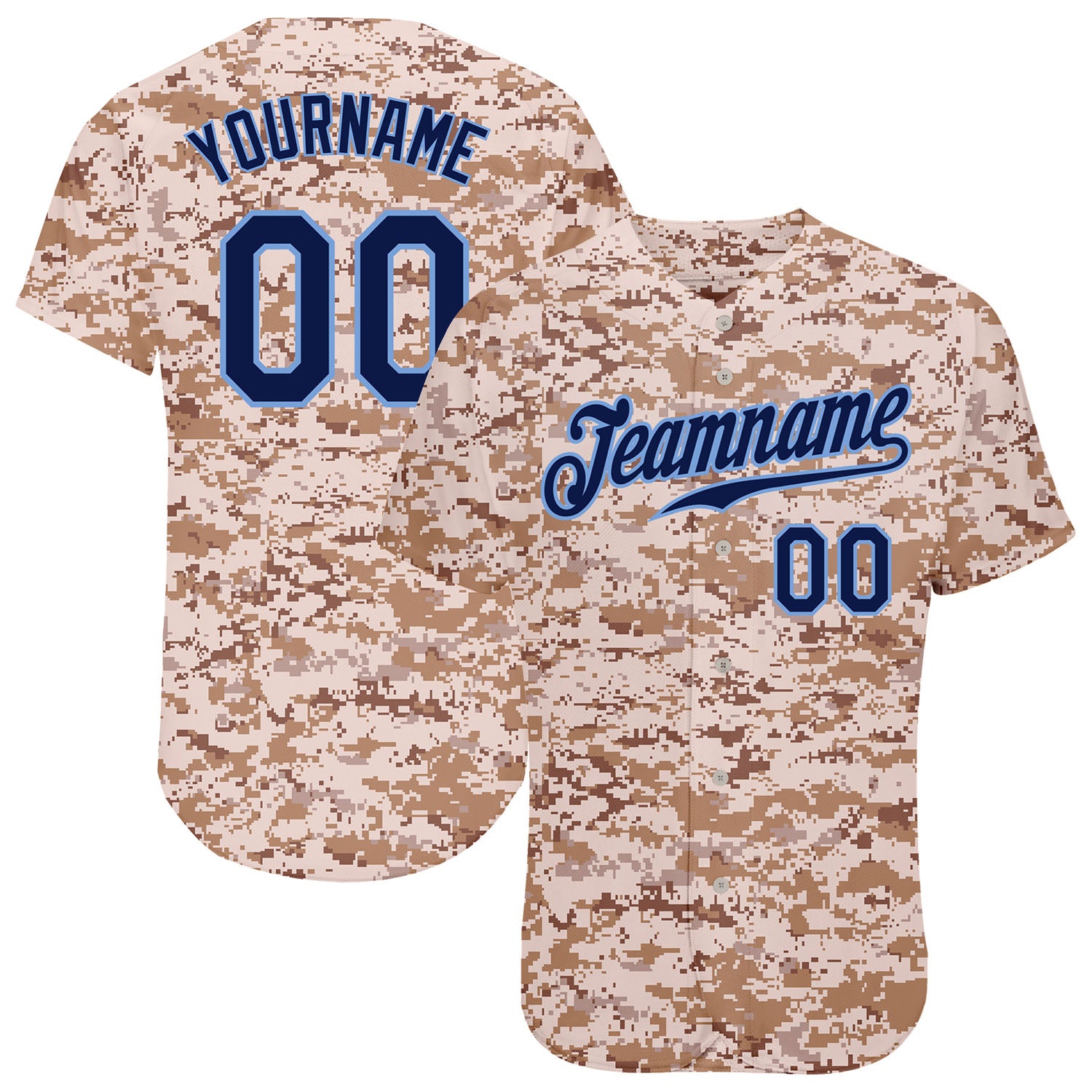 Custom Camo Navy-Powder Blue Authentic Salute To Service Baseball