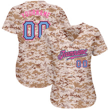 Laden Sie das Bild in den Galerie-Viewer, Custom Camo Powder Blue-Pink Authentic Salute To Service Baseball Jersey

