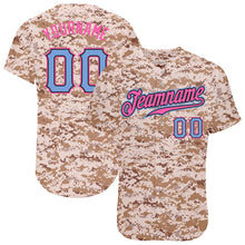 Laden Sie das Bild in den Galerie-Viewer, Custom Camo Powder Blue-Pink Authentic Salute To Service Baseball Jersey
