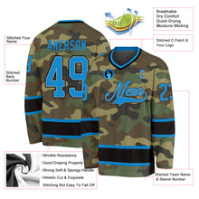 Laden Sie das Bild in den Galerie-Viewer, Custom Camo Blue-Black Salute To Service Hockey Jersey
