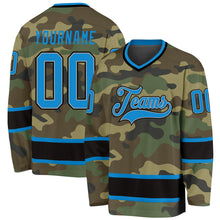 Laden Sie das Bild in den Galerie-Viewer, Custom Camo Blue-Black Salute To Service Hockey Jersey
